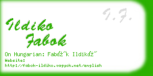 ildiko fabok business card